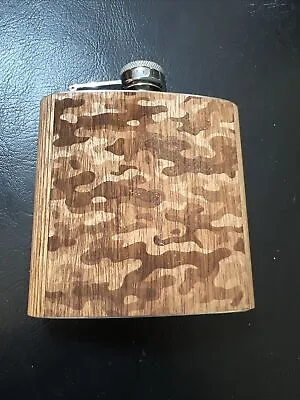 Woodchuck USA 6oz Flask Camo Flask. Real Wood Covered Stainless Steel • $10