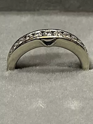 Vera Wang Love Diamond And Sapphire Wedding Anniversary 14K Gold Band Size 5.75 • $350