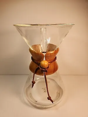 Vintage Chemex Pyrex Green Stamp Glass Pourover Coffee Maker 9.5  • $99.99