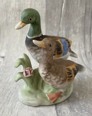 Pair Of Mallard Ducks Ceramic Bisque Figurine • £7.50