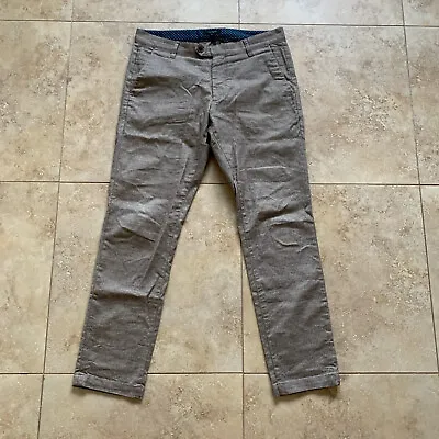 Ted Baker Herringbone Trouser Pants Men's 34R X 31 Slim Fit Slacks • $44.99