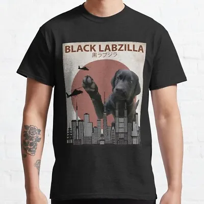 BEST TO BUY Giant Labrador Retriever Lab Dog Black Labzilla Monster T-Shirt • $22.55