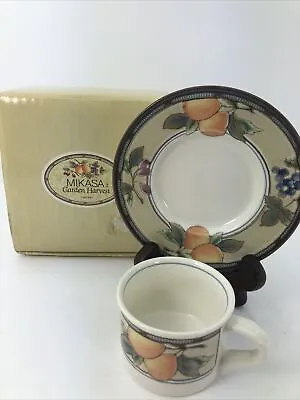 Mikasa Garden Harvest Intaglio Flat Espresso Mug   Mug-in Box CAC29 • $18.75
