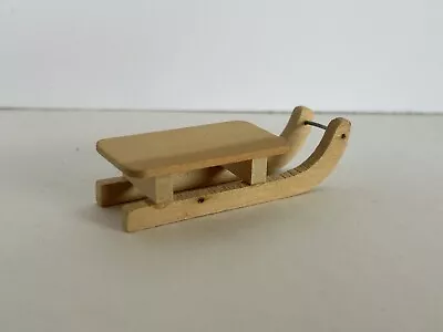 Dollhouse Miniature Vintage Wooden Childs Snow Sled From Italy Unfinished Wood • $9