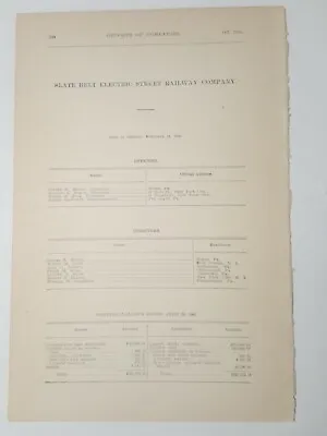 1909 Document SLATE BELT ELECTRIC STREET RAILWAY Pen Argyl PA Trolley Streetcar • £6.71