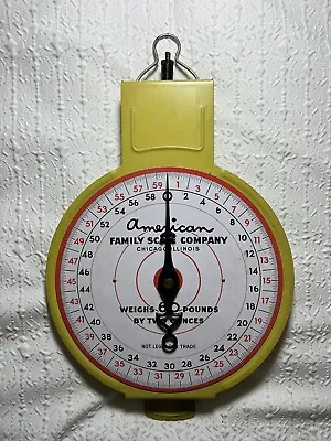 Vintage American Family Scale Company 60 Lb Yellow Hanging Scale • $30