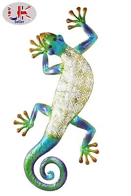 Metallic Gecko Wall Decoration Multi Colored Wall Art Garden Decor • £12.90