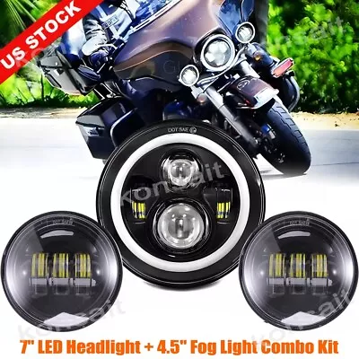 For Yamaha XV 1700 Road Star Silverado 7  Halo Headlight + 4.5  Passing Lights • $58.68