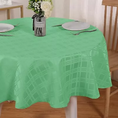 210GSM Jacquard Round Table Cloth Water Resistance Microfiber Tablecloth Deco... • $21.71