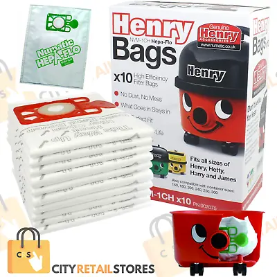 £5.49 • Buy Genuine Henry Hoover Bags Hepaflo NVM-1CH 907075 Numatic Hetty James Harry