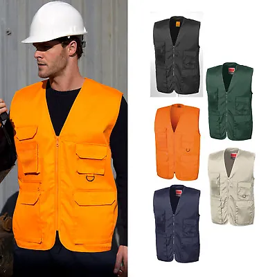 Result Work-Guard Men's Adventure Safari Waistcoat (R045X)-PPE Gillet Bodywarmer • £30.89