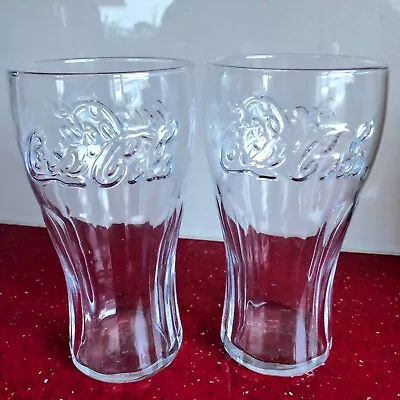 2 Coca Cola Glasses Clear 16oz Brand New Free Postage • £8.99