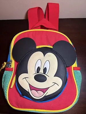 Disney Mickey Mouse Face Kids Mini Backpack Lunch Book Bag Adjustable Straps • $10