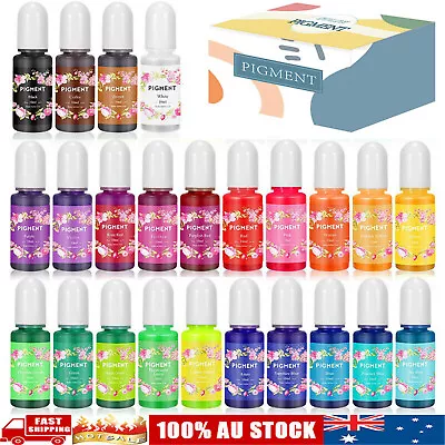 24 Bottles Colors Epoxy UV Resin Coloring Dye Colorant Pigment Art Craft DIY Set • $17.19