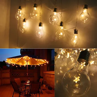 £11.95 • Buy Edison 10 Warm White Led Globe Large Bulbs String Fairy Lights Battery Operated