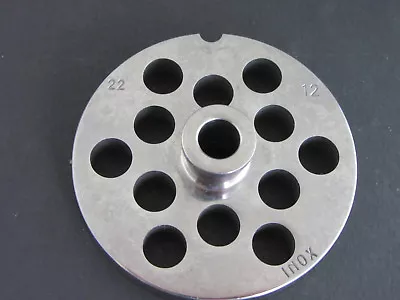 #22 X 1/2  Sausage Chili Grind  Meat Grinder Plate  W/ Hub For MTN LEM Cabelas • $25.75