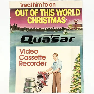 Vintage Original 1970 Quasar VHS Promo Poster Robot UFO Christmas Santa T • $29.99