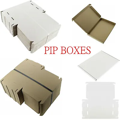 A4 A5 A6 Royal Mail Large Letter Pip Cardboard Postal Boxes Pip White / Brown Uk • £1.83