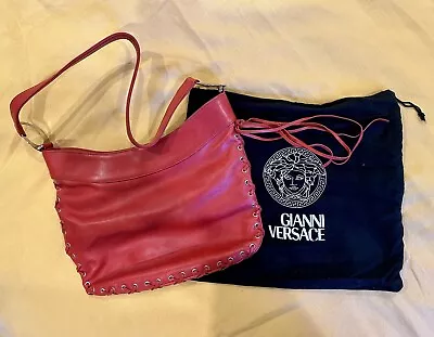 Gianni Versace Small Red Leather Shoulder Bag • $150