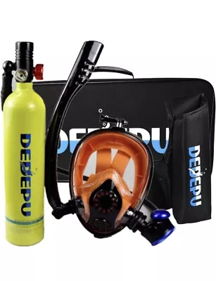 DEDEPU Scuba Diving 1L Oxygen Tank Set Mini Diving Cylinder With Snorkel Mask • $179.99