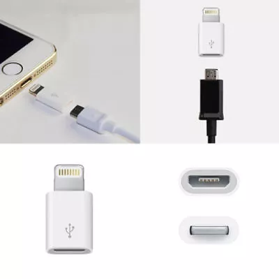 Micro USB Female To 8 Pin IPhone Charger Adapter For IPhone 11 X XS 8 7 6S 5S SE • $5.12