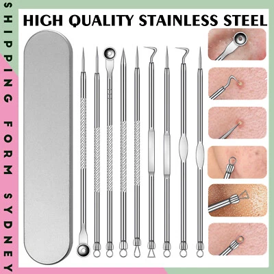 $7.15 • Buy 9pcs Blackhead Remover Tool Pimple Blemish Popper Comedone Acne Cleaner Kit Clip