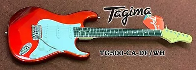 Tagima TG500-CA-DF/WH 6-String Electric Guitar Candy Apple Red Finish  White Pi • $249.99