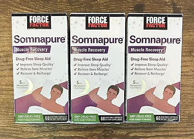 3x Force Factor Somnapure Muscle Recovery Sleep Aid Melatonin 5mg EXP 11/2024 • $25.95