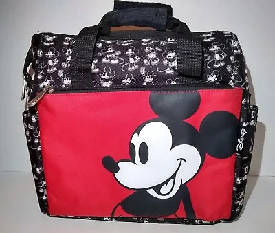 Disney Mickey Mouse Lunch Bag Cooler Red Black Authentic Oniva Carry Lunchbox • $24.95