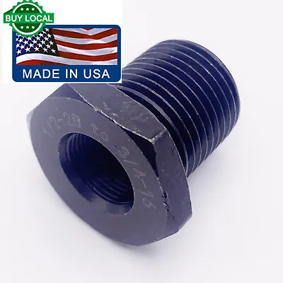 Female 1/2x28 To 3/4x16 Male Muzzle Thread Adapter Black Steel And Aluminum • $11.99