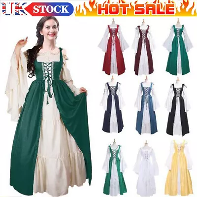 Dress Medieval Women Costume Dress Gothic Renaissance Princess Cosplay Vintage~ • £29.59