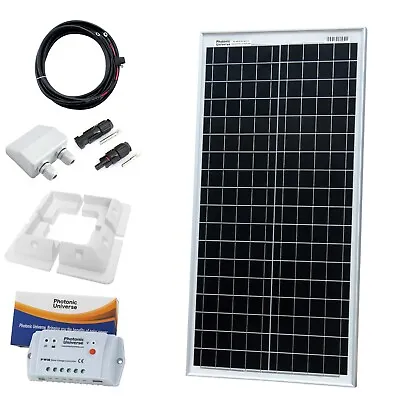 40W 12V Solar Panel Charging Kit With 10A Controller Brackets And Cables • £129.99