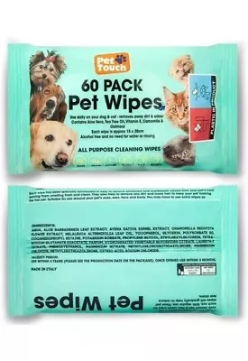 2 Packs Pet Cleaning Wet Wipes Hygiene Dog Puppy Cat Rabbit Ear Paws Outdoor • £6.99