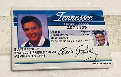 VINTAGE Elvis Presley Fridge Magnet DRIVERS LICENCE GRACELAND EPE ‘1997-2007’ • $20