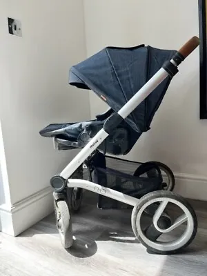 Musty Nio Pushchair Travel System With Carrycot & Accessories - Sailor Blue • £100