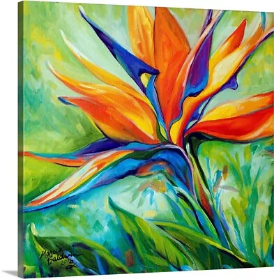 Blessed Day Bird Of Paradise Canvas Wall Art Print Floral Home Decor • $49.99