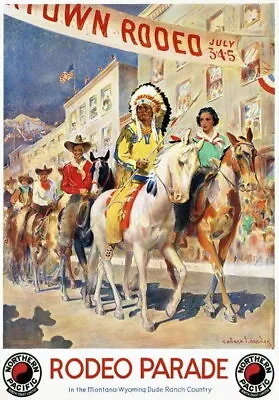 84127 Vintage 1940 USA American Rodeo Parade Travel Decor Wall Print Poster • $29.95