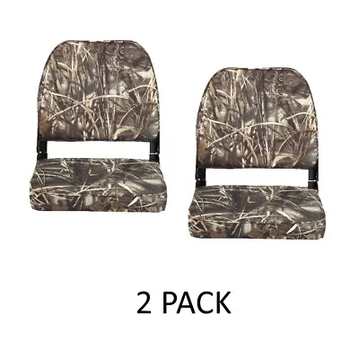 $203.54 • Buy Folding Camo Boat Seats 2-PACK Hunting Low Back Boats Seat