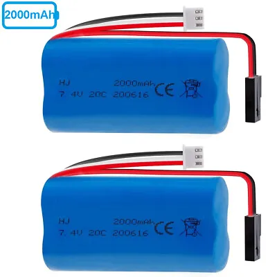 2x7.4v 2s 2000mah Lipo Battery 5500-2p Plug + Usb Charger Cable For Rc Car Drone • $34.19