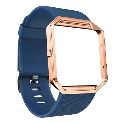 🏃 Silicon Bracelet Watch Band Wrist Strap With Metal Frame For Fitbit Blaze • $20.89