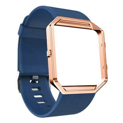$20.66 • Buy Silicon Bracelet Watch Band Wrist Strap With Metal Frame For Fitbit Blaze NY