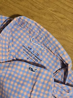 Vineyard Vines On The Go Performance Men's Small Gingham Button Down Long Sleeve • $24