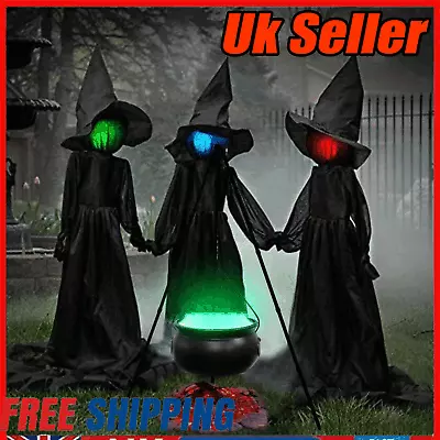 2023 Halloween Decor Outdoor - Large Witches Cauldron On Tripod With Light YarBG • £6