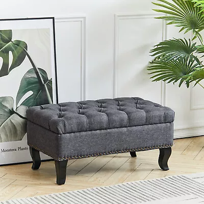 2-Seater Rectangular Stool Bench CHESTERFIELD Chair Footstool Studs Side Seat UK • £66.95