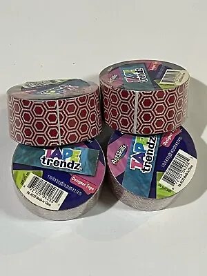 $12.99 • Buy ArtSkills Red Hexagon Print & Glitter Designer Tape Trendz Duct Tape Lot Of 4