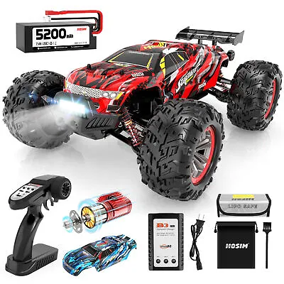 Hosim 1:10 Brushless RC Cars Remote Control Truck 4WD High Speed 68+KMH X-07 Red • $177.99