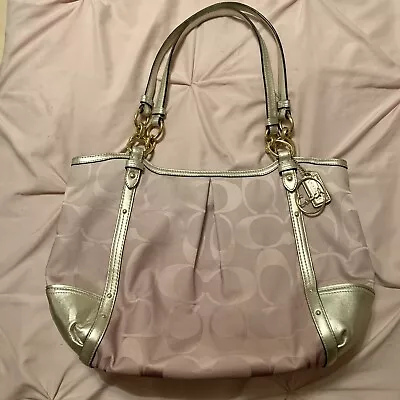 EUC! Coach Alexandra Chain Ombre Tote Authentic F22527 Beige Light Gold Shoulder • $39