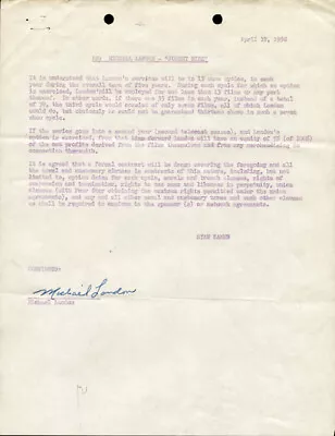 Michael Landon - Document Signed 04/17/1958 • $950