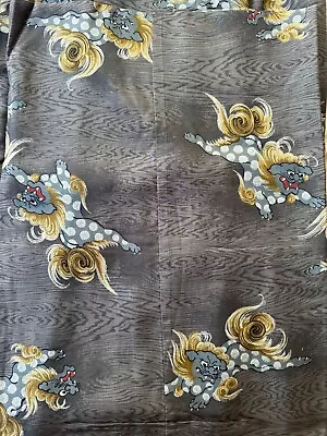 N6:Japanese Nagajuban Undergarment Kimono Robe Tang Lion Design Silk • $38.25