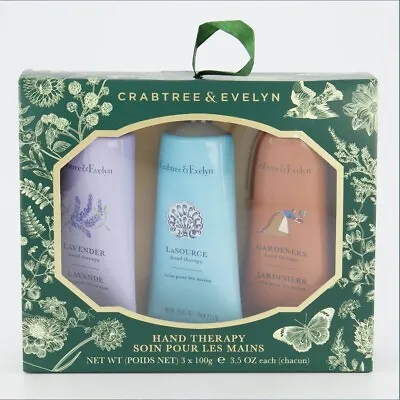 Crabtree & Evelyn GARDENERS LA SOURCE LAVENDER 3X100g Hand Therapy Set • £34.99